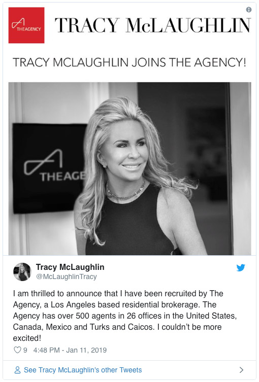 Tracy joins the agency