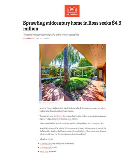 Sprawling Midcentury Home in Ross Seeks $4.9