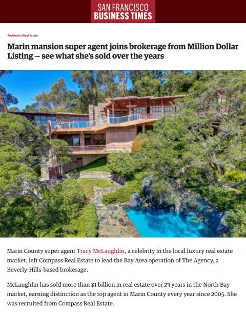 Marin mansion super agent joins brokerage from Million Dollar Listing — see what she's sold over the years