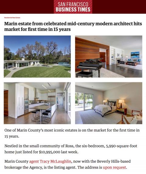 Marin estate from celebrated mid-century modern architect hits market for first time in 15 years