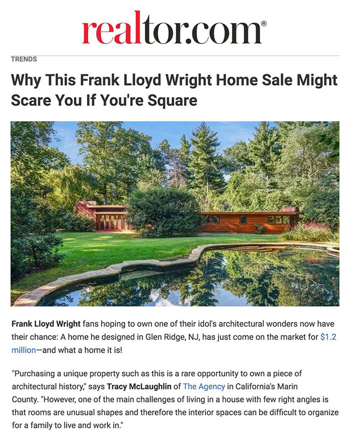 Cover shot of Frank Loyd Wright Home