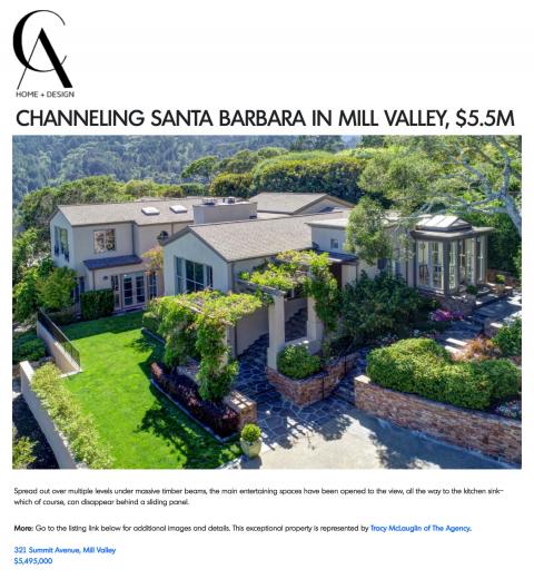 CHANNELING SANTA BARBARA IN MILL VALLEY, $5.5M