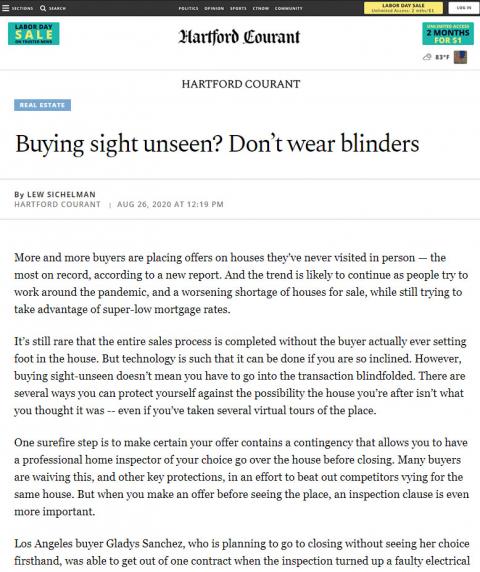 Buying sight unseen? Don’t wear blinders
